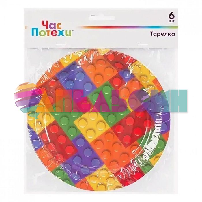 Тарелка Конструктор 17см 6шт/уп картон 1502-4314