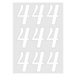 Наклейка цифра Белый 4 08см 9шт/лист 1968-08-бел-4