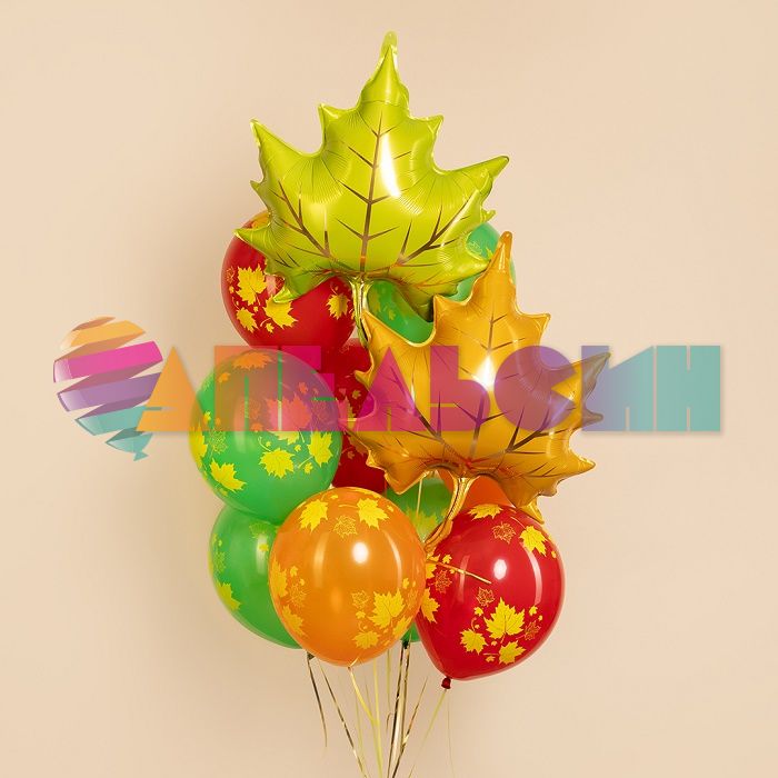 Шар латекс Листья кленовые 12"/30см 25шт/уп (Китай) 612986