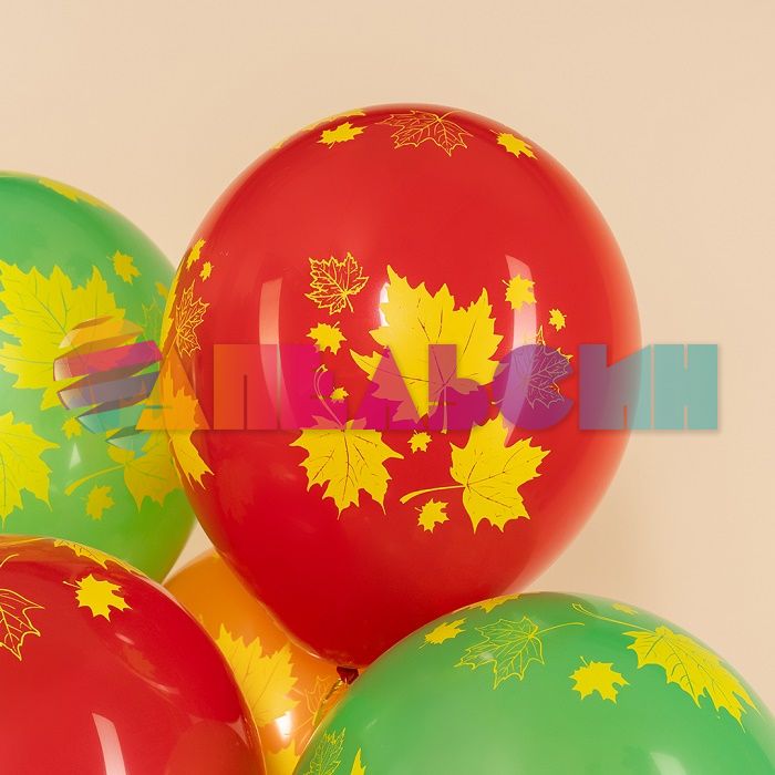 Шар латекс Листья кленовые 12"/30см 25шт/уп (Китай) 612986