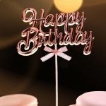 Топпер HB розовое золото объемный 11х17см пластик 7025889