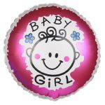 Шар фольга Рисованный Baby GIRL FL18"/46см круг (Китай) М-0162