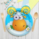 Тарелка Барашек 23см 10шт/уп картон 3244040