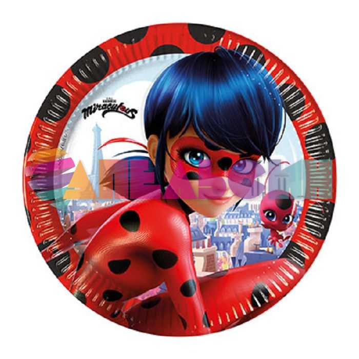 Тарелка Леди Баг/ Miraculous Ladybug 23см 8шт/уп картон 1502-4569
