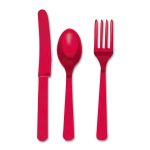 Набор приборов Красный Apple Red 24шт/уп пластик 1502-1079