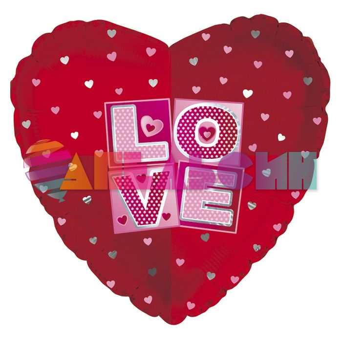 Шар фольга LOVE Кубики CTI18"/46см сердце (США) 214012