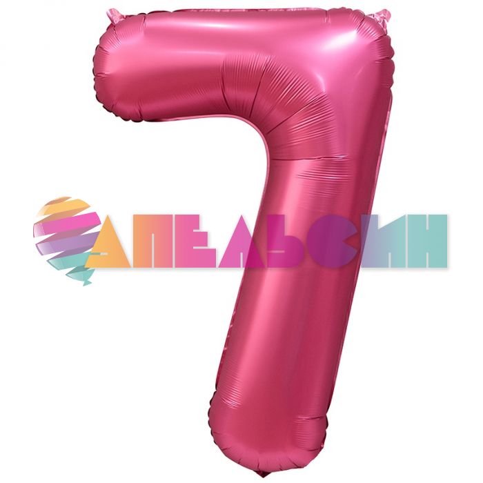 Шар цифра Розовый фуше Е40"/102см гранатовый сатин 7 (Китай) 1207-3288