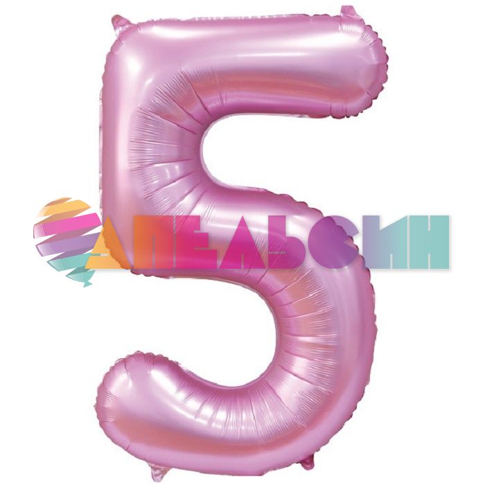 Шар цифра Розовый Е40"/102см сатин 5 (Китай) 1207-3276