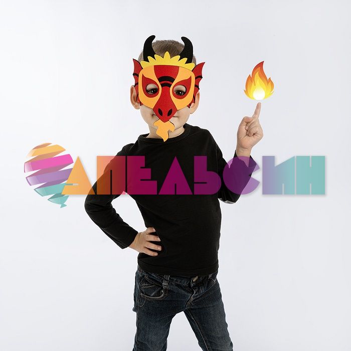 Маска Дракон огненный /фетр 6233504