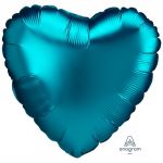Шар сердце Бирюза A18"/46см Aqua (США) сатин 1204-1070