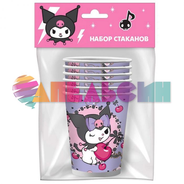 Стакан Куроми Kuromi 250мл 6шт/уп картон 310977