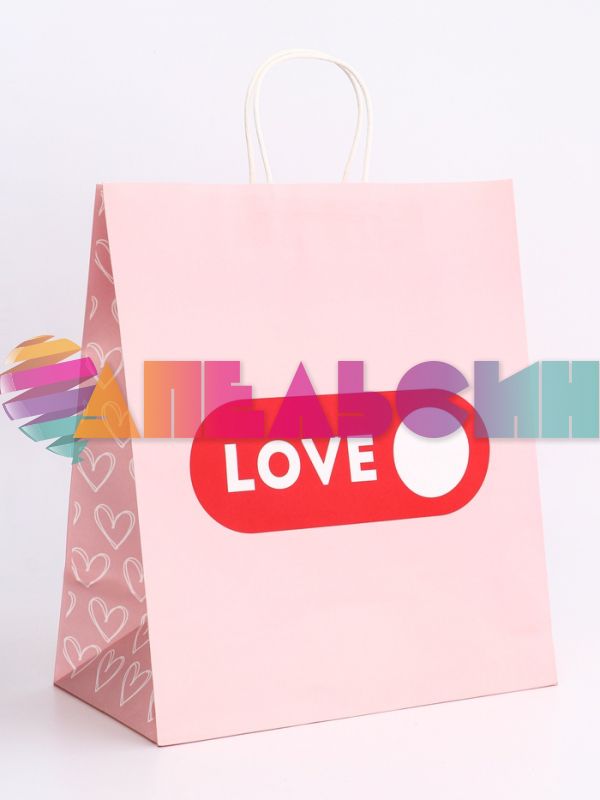 Пакет LOVE 32х37х18см крафт 10660501