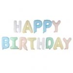 Надпись из шаров HAPPY BIRTHDAY ассорти макарунс нежное FL16"/41см (Китай) 23907