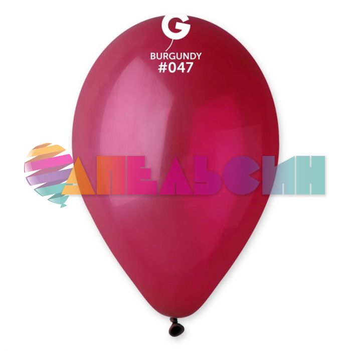 Шар пастель Красный И10"/25см (047) Burgundy Бордо 100шт/уп (Италия) 1102-0289