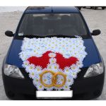 Украшение на авто Капот Сердца в ромашках 1202897
