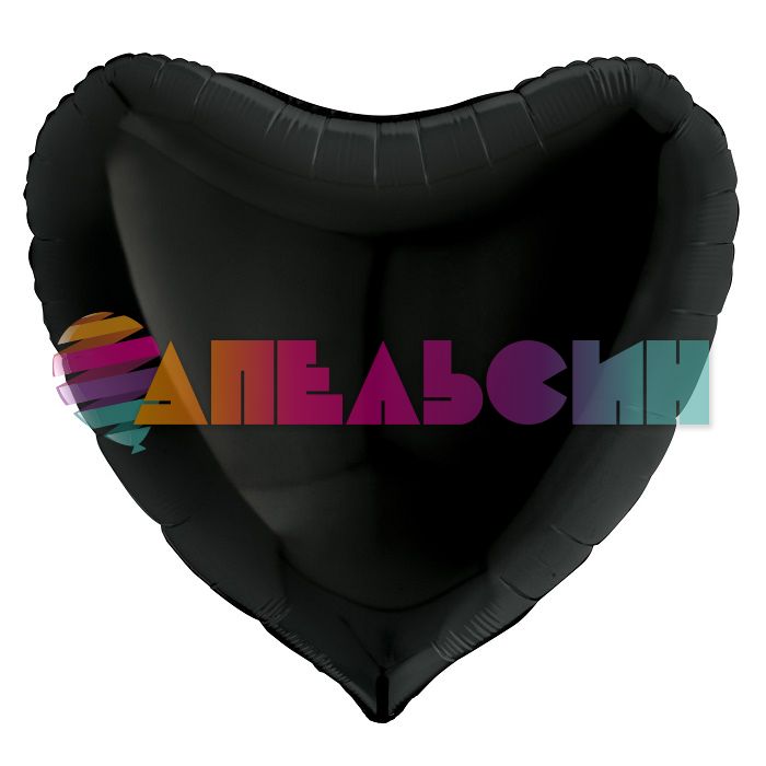 Шар сердце Черный G09"/23см (Италия) 09004K