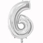 Шар цифра Серебро Е26"/66см 6 Silver (Китай) 1207-3663