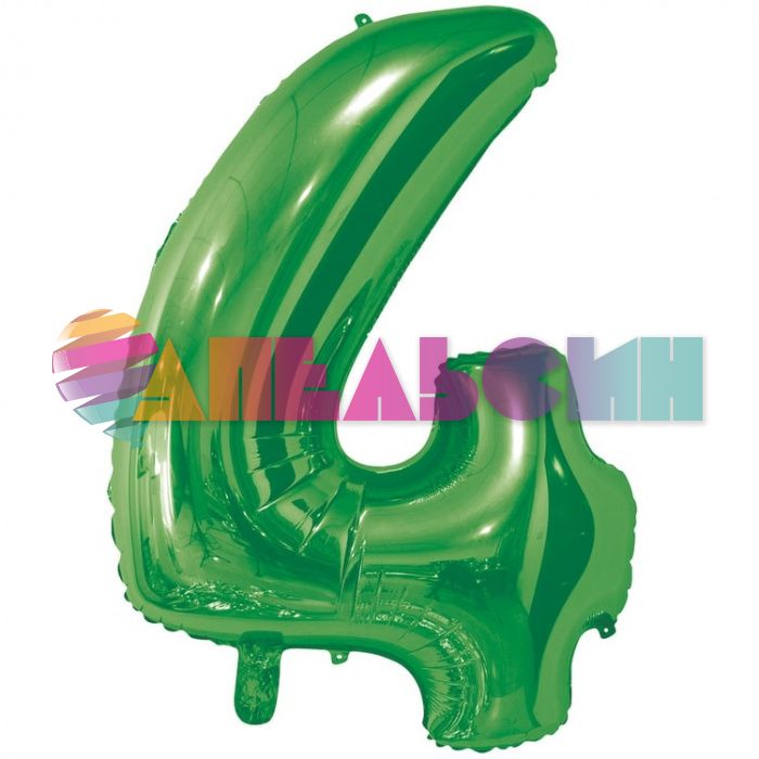 Шар цифра Зеленый Е26"/66см 4 Green (Китай) 1207-4882