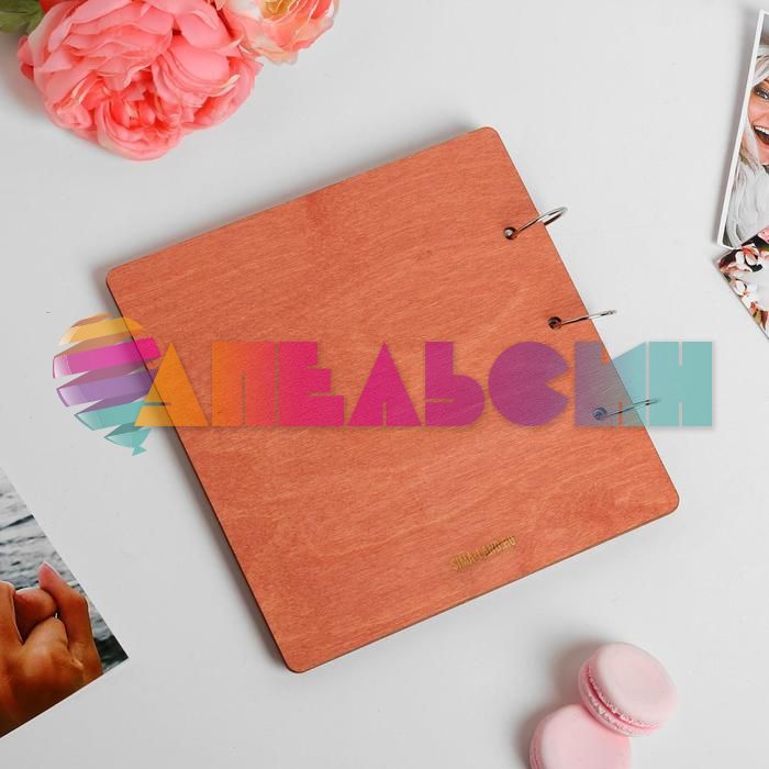 Книга пожеланий Свадебная Цветы 21х21см 42л дерево 4962478