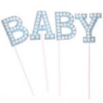 Топпер BABY голубой 12х18см 4шт/уп стразы и бусины 9270942