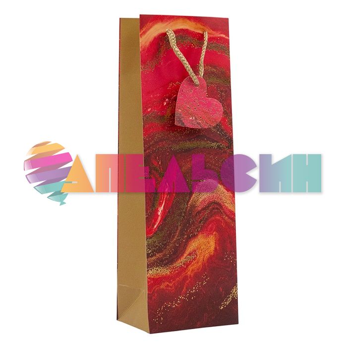 Пакет для бутылки Агат красный стиль 12х39х9см 2264-GB