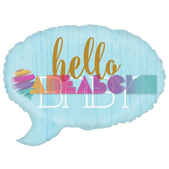 Шар фигура Реплика HELLO BABY голубой B24"/61см (США) 1207-4345