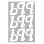 Наклейка буква Белый Ъ-Ь 10см 9шт/лист 1968-10-бел-Ъ