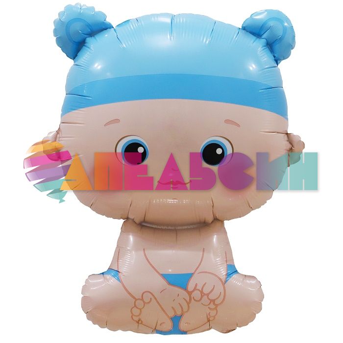 Шар фигура Малыш в шапочке мальчик FL33"/84см (Китай) 26748