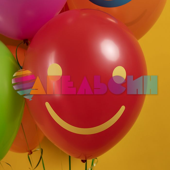 Шар латекс Смайлы ассорти 12"/30см 25шт/уп (Китай) 512-046