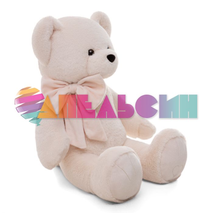 Игрушка Медведь Барт кремовый с бантом 38см сидит 38-124-1MB