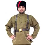 Костюм Партизан 4в1 (гимнастерка, портупея, брюки, кубанка) р/р 46-48 2559 2624601-ПРОКАТ