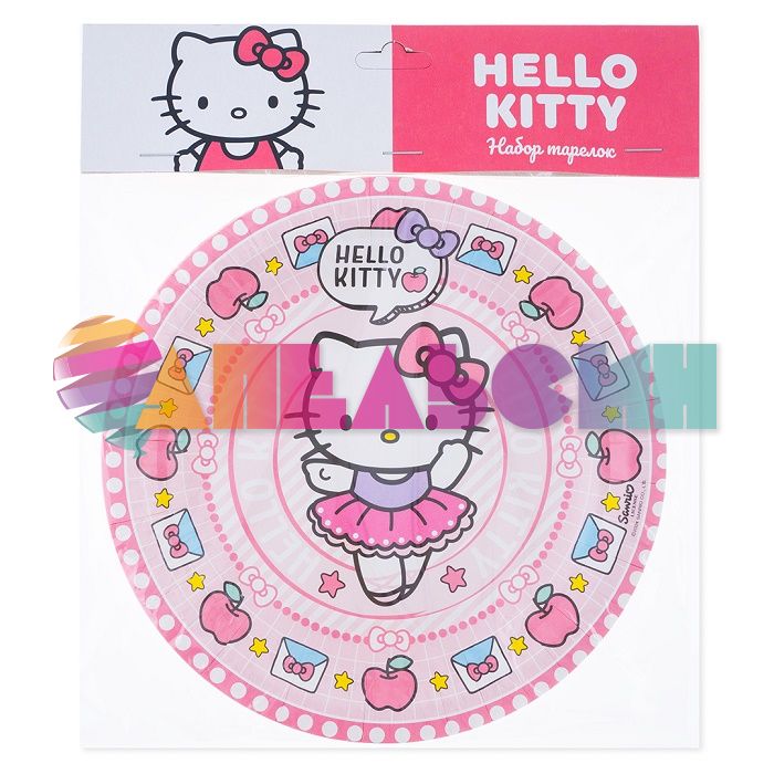 Тарелка Хеллоу Китти Hello Kitty 18см 6шт/уп картон 312871