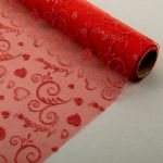 Органза С любовью красный 0,48х4,5м 846268-РАСПРОДАЖА