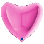 Шар сердце Розовый G09"/23см фуксия (Италия) 09001F
