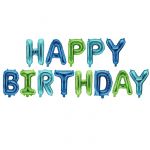 Надпись из шаров HAPPY BIRTHDAY ассорти для мальчика FL16"/41см (Китай) 23724