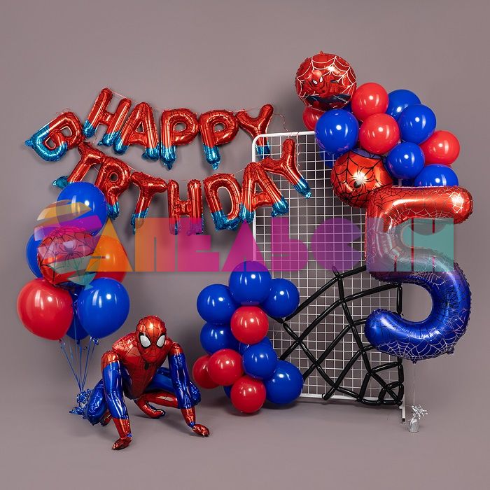 Надпись из шаров HAPPY BIRTHDAY Героическая тема FL16"/41см (Китай) 26675