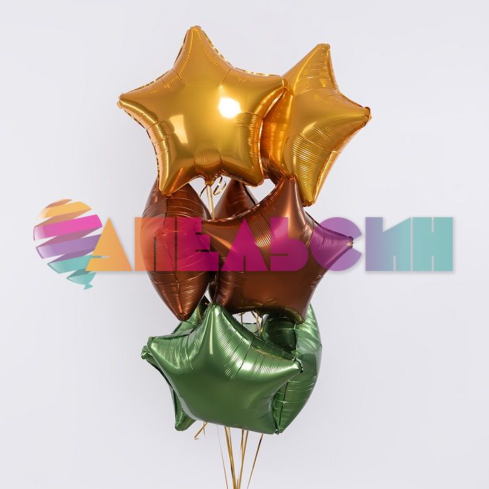 Шар звезда Коричневый AG19"/48см Медный Бохо (Россия) 228508