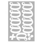Наклейка буква Белый Д 08см 9шт/лист 1968-08-бел-Д