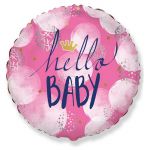 Шар фольга Hello BABY малышка F18"/46см (Испания) 401613
