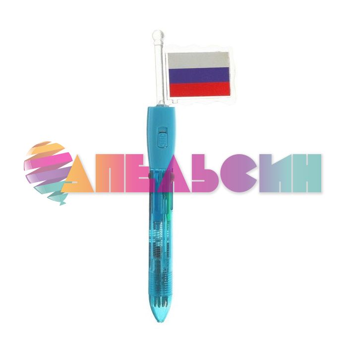 Ручка Флаг Россия 4цв световая 1472523