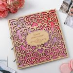 Книга пожеланий Свадебная Узор 21х21см 42л дерево 3395017