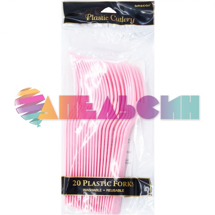 Вилка Розовый New Pink 20шт/уп пластик 1502-3246