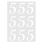Наклейка цифра Белый 5 08см 9шт/лист 1968-08-бел-5