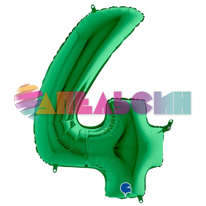 Шар цифра Зеленый G40"/102см 4 (Италия) 034Gr