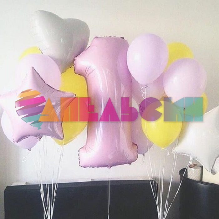 Шар цифра Розовый F40"/102см Baby 1 (Испания) 1207-2837 901761RS
