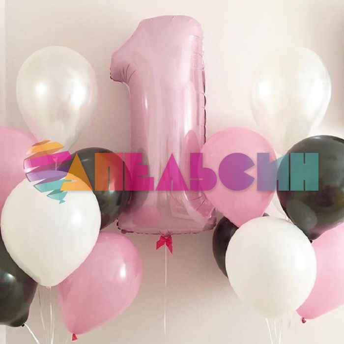 Шар цифра Розовый F40"/102см Baby 1 (Испания) 1207-2837 901761RS