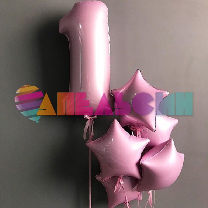 Шар цифра Розовый F40"/102см Baby 1 (Испания) 1207-2837 901761RS