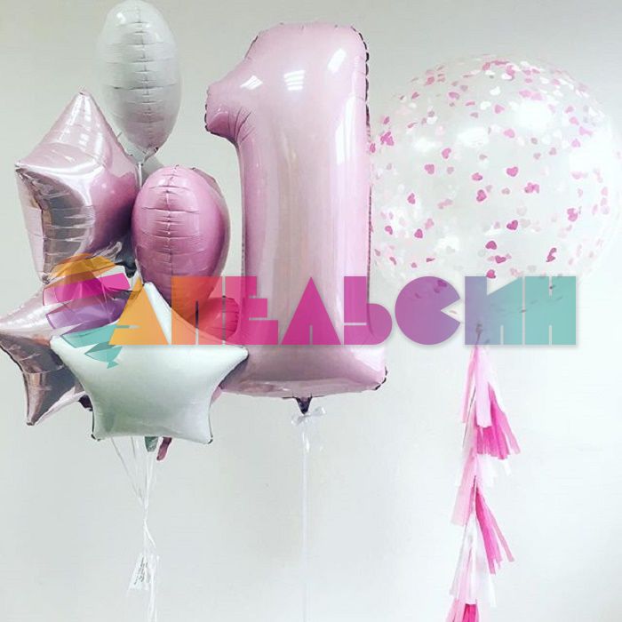 Шар цифра Розовый F40"/102см Baby 1 (Испания) 1207-2837 901761RS