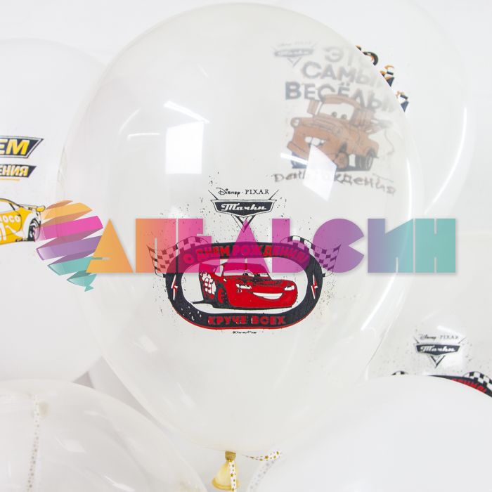 Шар латекс Тачки на белом С ДР 12"/30см 25шт/уп (Турция) 812234