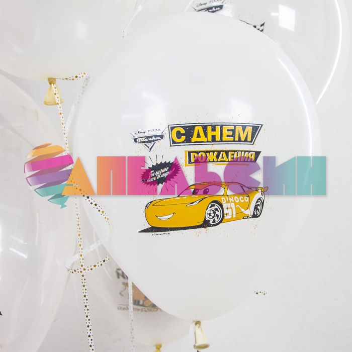 Шар латекс Тачки на белом С ДР 12"/30см 25шт/уп (Турция) 812234